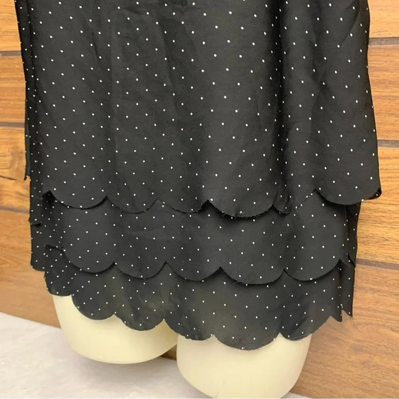Elle black/white polka dot tiered bottom top size Large spaghetti straps - Picture 2 of 10